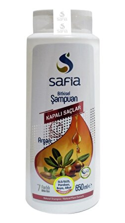 SAFİA Bitkisel Şampuan ''Kapalı Saçlar İçin Argan Özlü '' - 650 Ml
