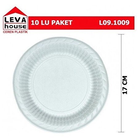 KUMSAL - Leva Plastik Tabak 17 cm 10'lu - (5-PAKET)