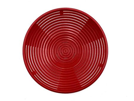 Kırmızı Yuvarlak Bambu Tipi Plastik Ekmek Mayalama Sepeti 22x9 cm
