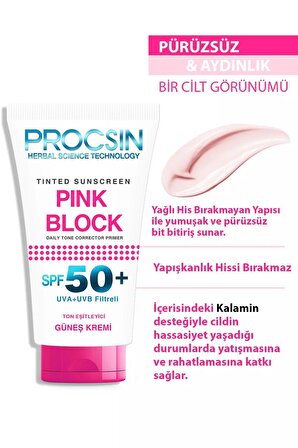 Pink Block Aydınlatıcı Ve Ton Eşitleyici Spf50 Güneş Kremi 50 ml