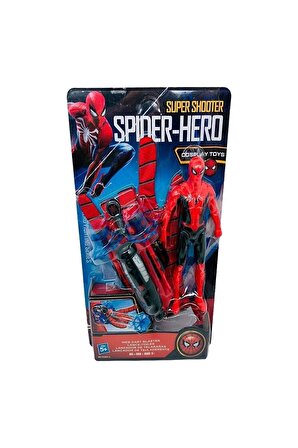 Örümcek Adam Spiderman Ağ Fırlatan Ok Atan Vantuzlu Eldiven Ve Işıklı Figür