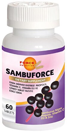 Force Nutrition Sambuforce 60 Tablet Black Eldenberry Propolis Vitamin C D3 Zinc  