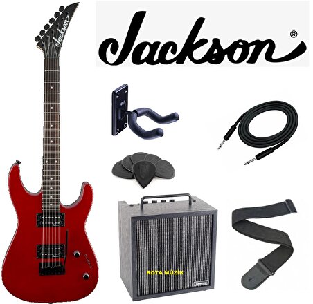 Jackson JS11 Dinky 2-Point Tremolo Amaranth Klavye Metallic Red Elektro Gitar Set