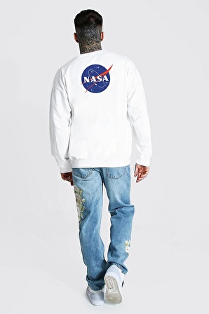 %100 Pamuk Oversize Kalıp Nasa Tasarımlı Unisex Sweatshirt