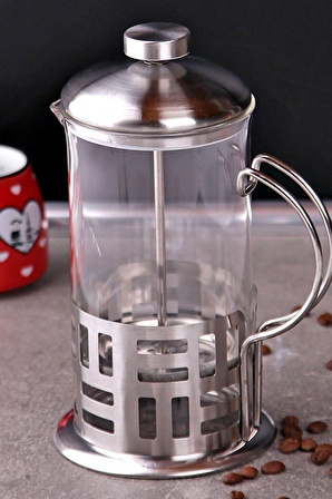 MİRAÇ Cam Metal Saplı French Press 600 ml