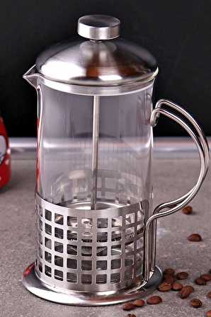 MİRAÇ Cam Metal Saplı French Press 600 ml