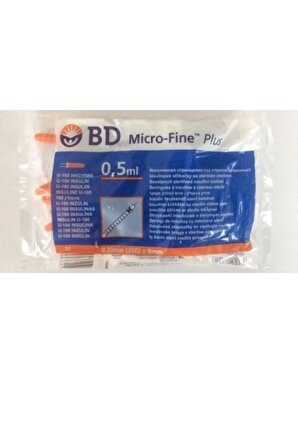 Bd Micro-Fine Plus 0,5 Ml İnsülin Enjektörü 30G 0,30mm x 8mm 100 ADET