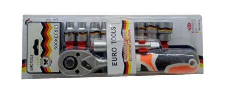 Euro Tools Socket Set 1/2'' Krom Lokma Seti 11Parça