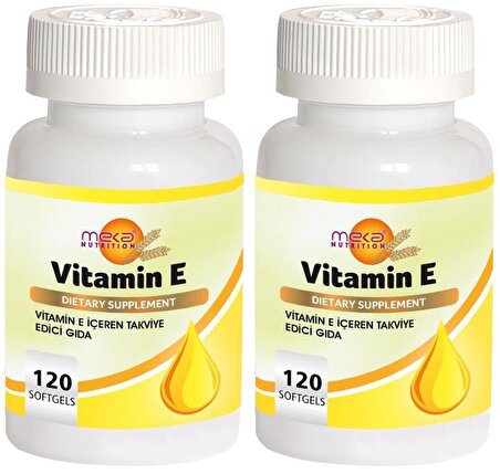 Meka Nutrition Vitamin E 267 Mg 2x120 Softgel E Vitamini 400 IU