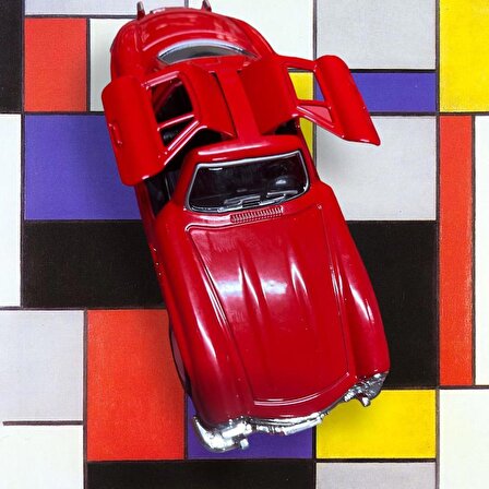 Nostaljik Metal Çek Bırak Araba Kırmızı Kapılar Açılır ( 1/36 Ölçek ) Mod:1