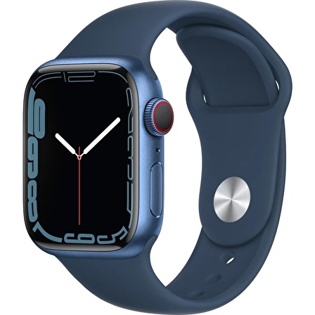 TEŞHİR Apple Watch Series 7 Gps + Cellular, 41MM Mavi Alüminyum Kasa ve Mavi Spor Kordon - MKHU3TU/A