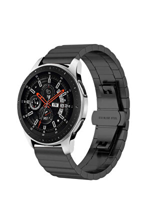 Galaxy Watch 6 Classic (43mm) 20mm için düz parça görünümlü Seramik Metal Kordon-16 Siyah