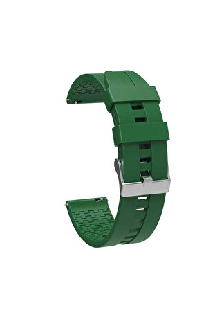 Galaxy Watch 4 (40mm) 20mm için içi desenli Silikon Kordon-23 Yeşil