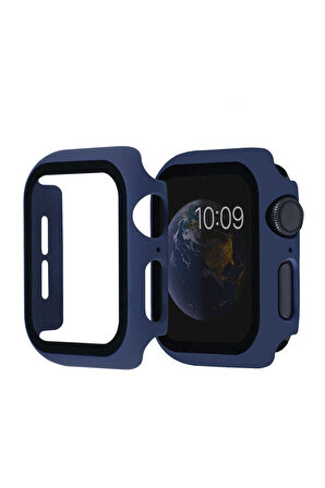 Apple Watch 38mm için Akıllı Saat Kasa ve Ekran Koruyucu Gard-01 Lacivert