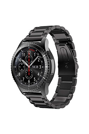 Galaxy Watch 6 Classic (47mm) 20mm için Klasik Metal Kordon-04 Siyah
