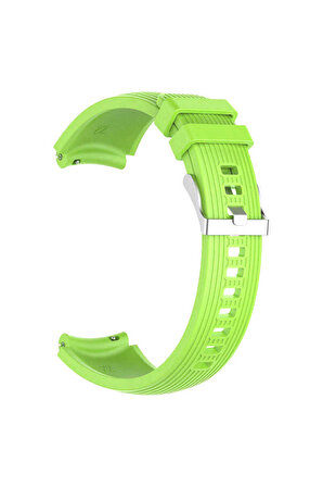 Galaxy Watch 6 (40mm) 20mm için Çizgili Silikon Kordon-18 Açık Yeşil