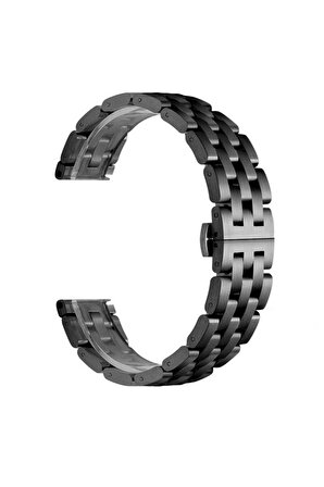 Galaxy Watch 6 Classic (47mm) 20mm için bakla görünümlü Metal Kordon-20 Siyah