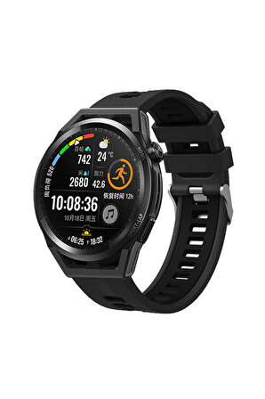 Huawei Watch GT 3 SE 22mm için iki renkli Silikon Kordon-55 Siyah