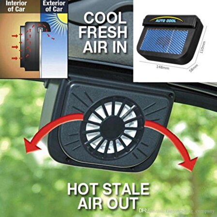 Auto Cool Güneş Enerjisiyle Çalışan Araç İçi Soğutucu Fan