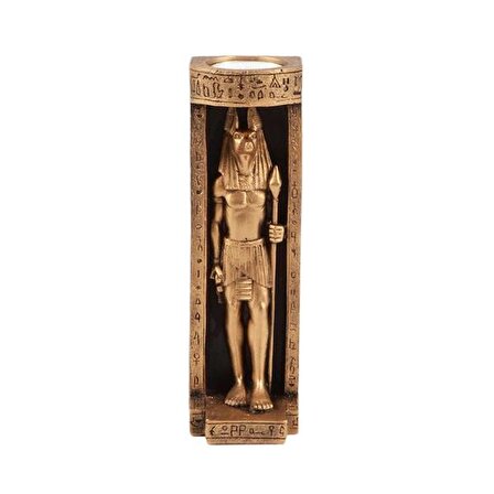 Polyester Antik Mısır Figürü Anubis Biblo Mumluk