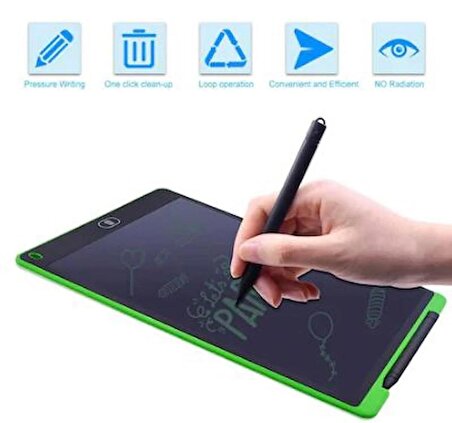 qasul 12" Büyük Boy Dijital Çocuk Yazı Tahtası Grafik Çizim ve Resim Tableti LCD Çizimtabletihediye121212