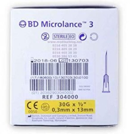 BD Microlance Mezoterapi İğnesi 30G 0,3mm 13mm - 100 Adet