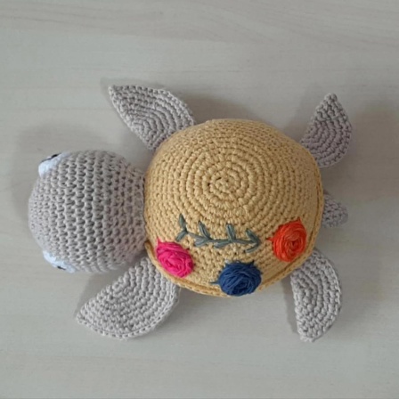 Amigurumi Örgü Oyuncak Kaplumbağa Sarı