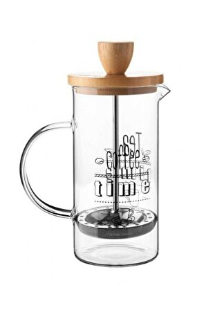 Borasilikat Cam Lüx 350ml Bambu Kapaklı French Press