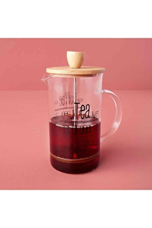 Borasilikat Cam Lüx 350ml Bambu Kapaklı French Press