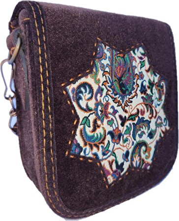 Nitem çanta. El ve Omuz çantası. Armalı ÖZEL SERİ Anadolu motif ve figürlü tasarım. Kod 132-2