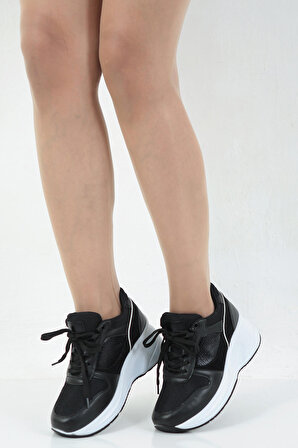 Kadın Yüksek Taban Sneaker Bağcıklı Spor Ayakkabı LDY-369