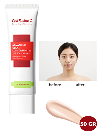 Cell Fushion C Advanced Clear Güneş Kremi Yağlı Ciltler İçin 50 ML