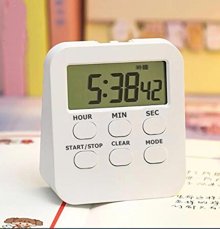 Gaman Alarmlı Dijital Öğrenci Sınav Kronometresi 24 Geri Sayım Cihazı Saat - Alarm 2 Kademeli Kronometre