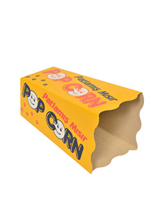 Patlamış Mısır Cips Popcorn Kutusu 1500'lü Paket | 6x6x16 cm Krome Karton Baskılı Ambalaj