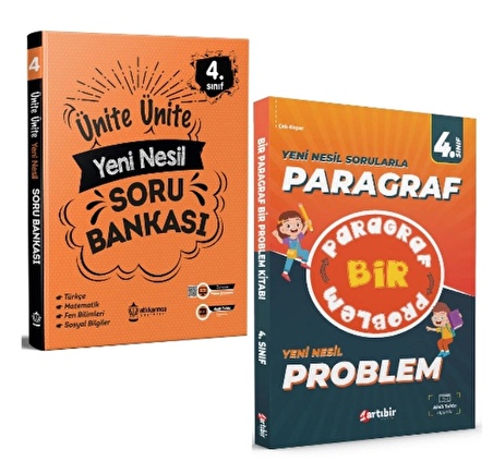 ARTIBİR YAYINLARI 4.Sınıf Ünite Ünite Yeni Nesil Soru Bankası + Bir Paragraf Bir Problem