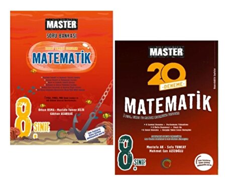 OKYANUS YAYINCILIK 8. Sınıf Master Matematik Soru Bankası + Master 20 Matematik Denemesi (2 Kitap)