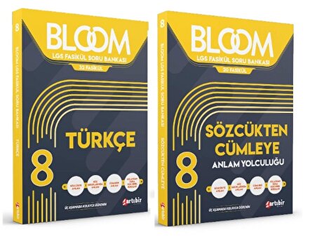 ARTIBİR YAYINLARI 8. Sınıf Bloom Türkçe + Sözcükten Cümleye Anlam Yolculuğu LGS Fasikül Soru Bankası (2 Kitap)