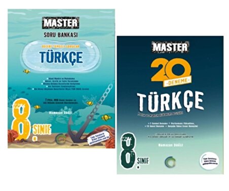 OKYANUS YAYINCILIK 8. Sınıf Master Türkçe Soru Bankası + Master 20 Türkçe Denemesi (2 Kitap)
