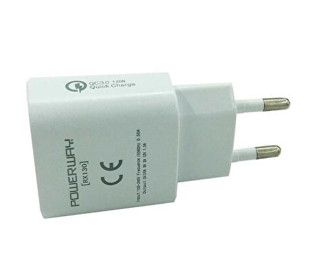 Powerway RX130 Type-C 18 Watt Hızlı Şarj Aleti Beyaz