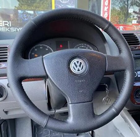 Volkswagen Golf 5 Tuşsuz Araca Özel Direksiyon Kılıfı (Nokta Düz)