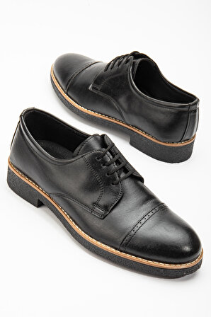 Erkek Siyah Günlük Ortopedik Taban Rahat Garantili Klasik Ayakkabı