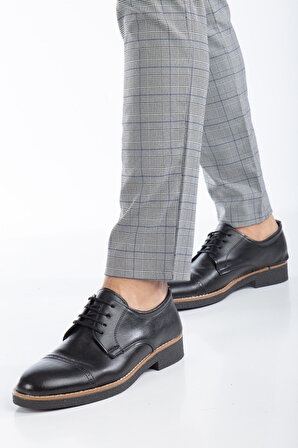 Erkek Siyah Günlük Ortopedik Taban Rahat Garantili Klasik Ayakkabı