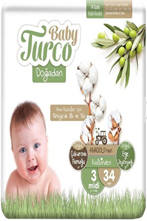 Baby Turco Doğadan 3 No Midi 34 Lü