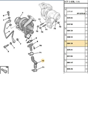 Turbo Yağ Hortumu DW6 P207 (İBR17374-038128)