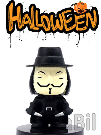 Halloween Horror Serisi Aksiyon Figür Hediyelik Oyuncak 5 Cm - V For Vendetta