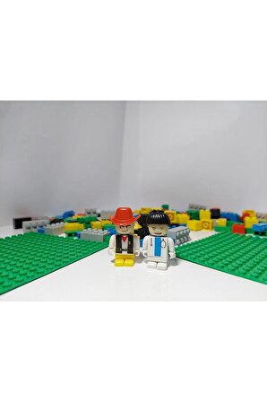 Lego Blocks Mini Lego 234 Parça 2 Adet Yeşil Zemin ile Birlikte