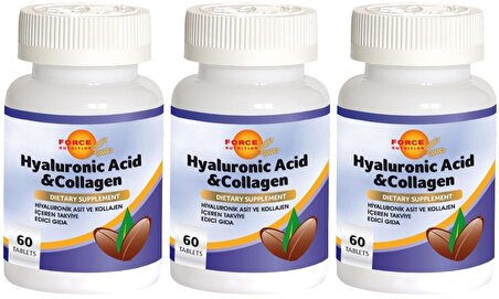 Force Nutrition Hyaluronic Acid Collagen 3x60 Tablet Hyaluronik Asit Kolajen