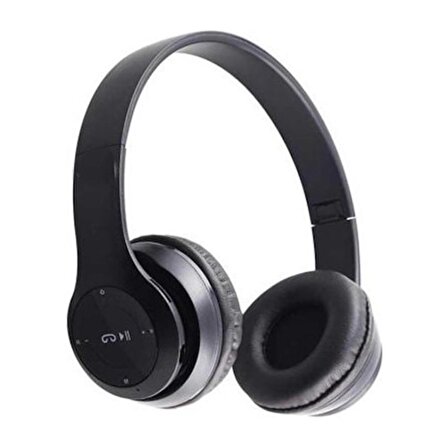 Gaman AS-k02 47 Şarjlı Kablosuz Kulaklık Bluetooth Mikrofonlu Kulaküstü Kulaklık Katlanabilir Siyah Renk