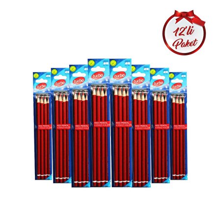 Turbo Kırmızı Kalem Seti 12 Paket