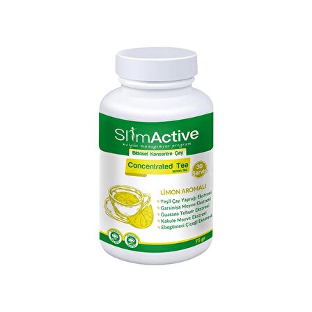 Slim Active Limon Aromalı Bitkisel Konsantre Çay Seti 12 Adet